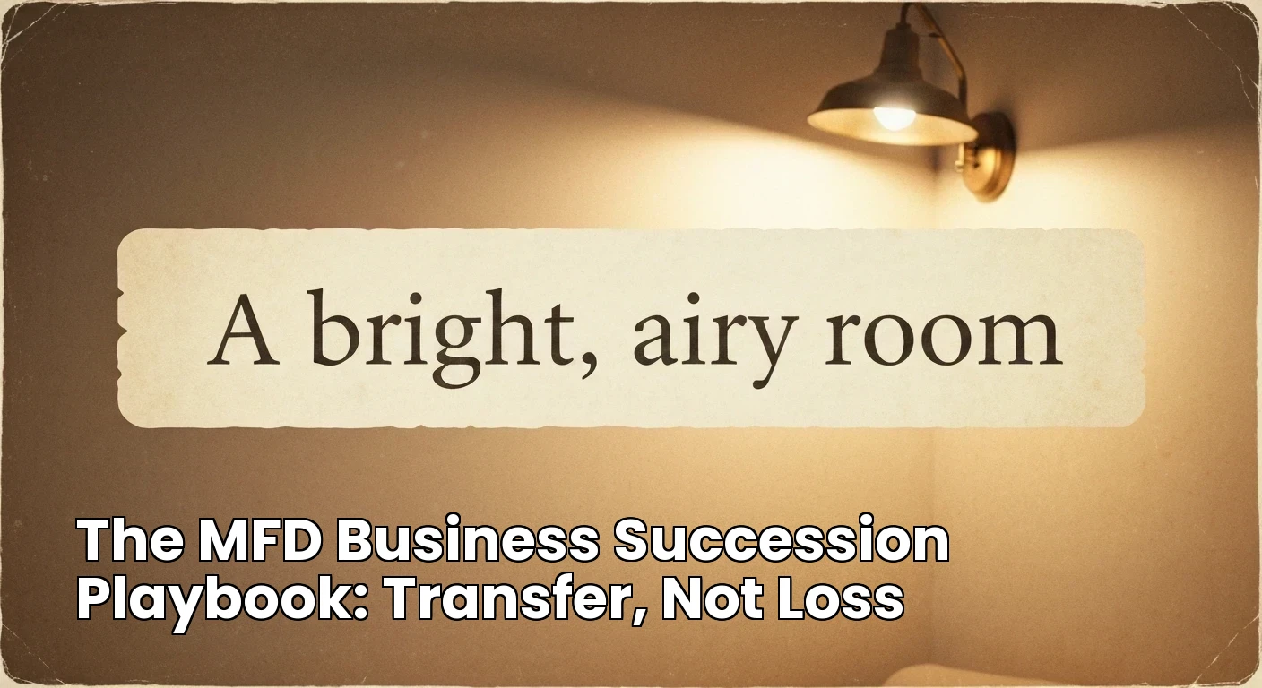 The MFD Business Succession Playbook: Transfer, Not Loss